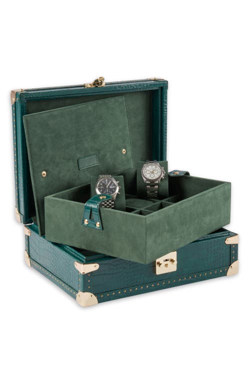 Bey-berk 8-watch Storage Case In Green Multi Color