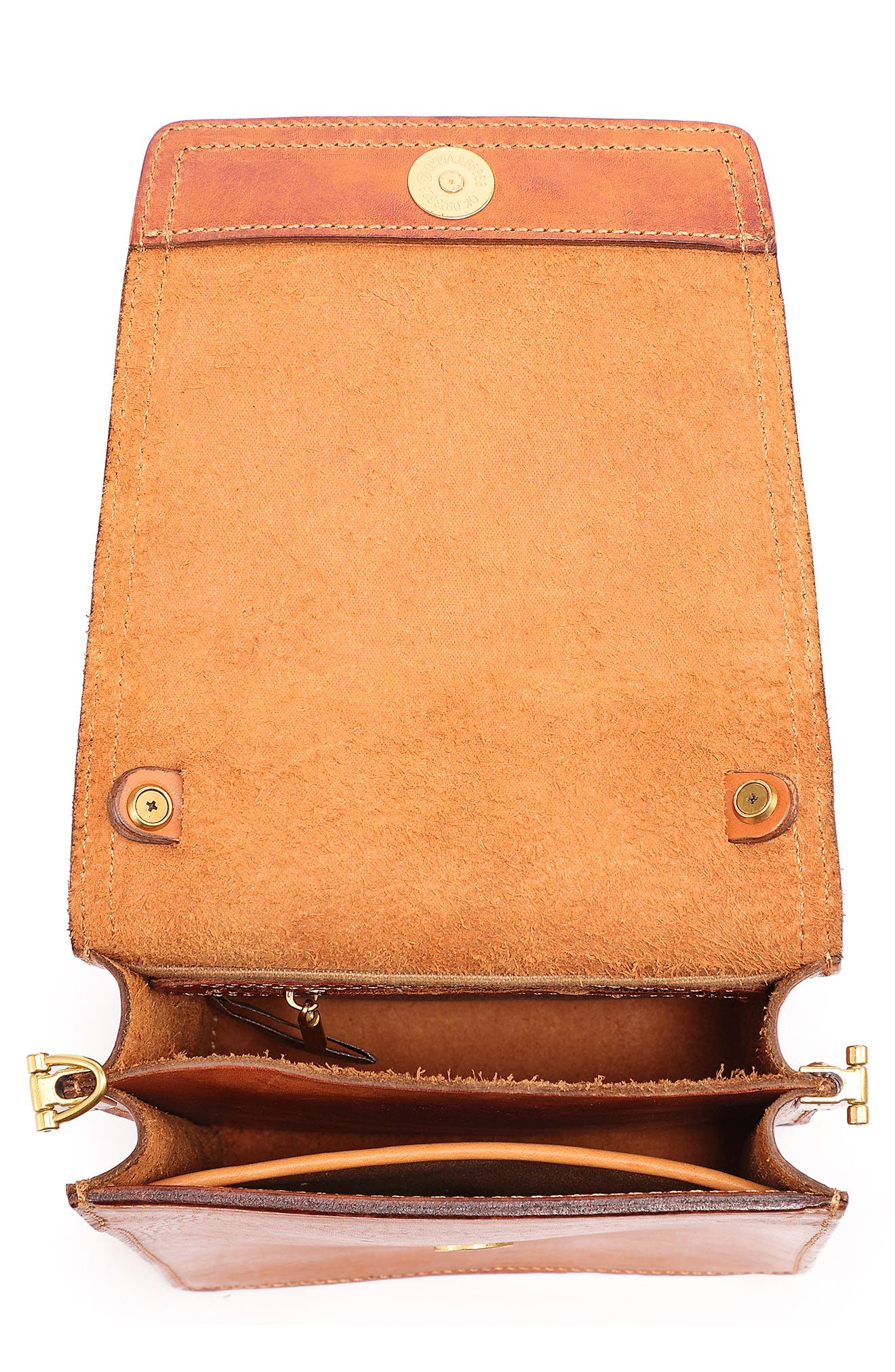 Basswood Leather Crossbody Bag, Alternate, color, CARAMEL