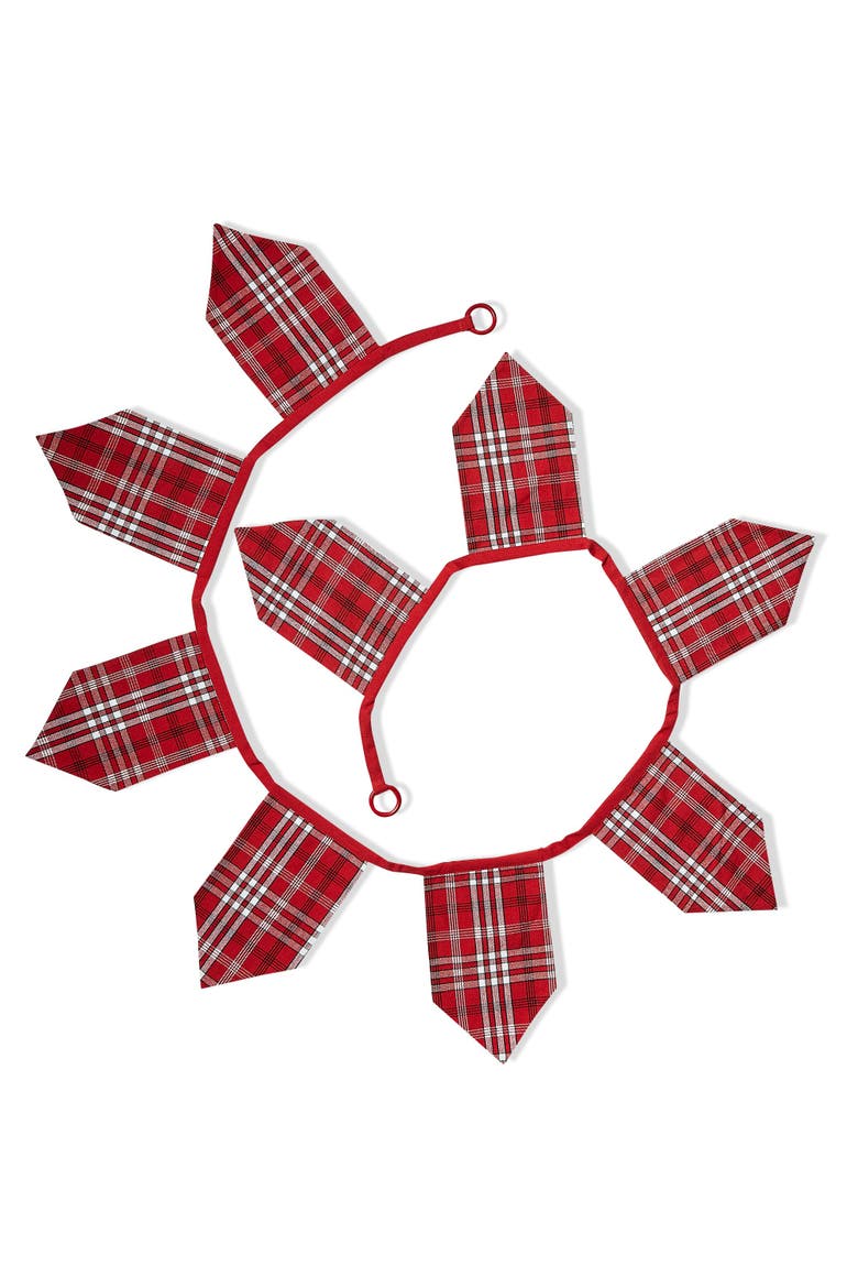 Woven Plaid Pendant Garland Decorative Wall Banners Holiday, Main, color, Red