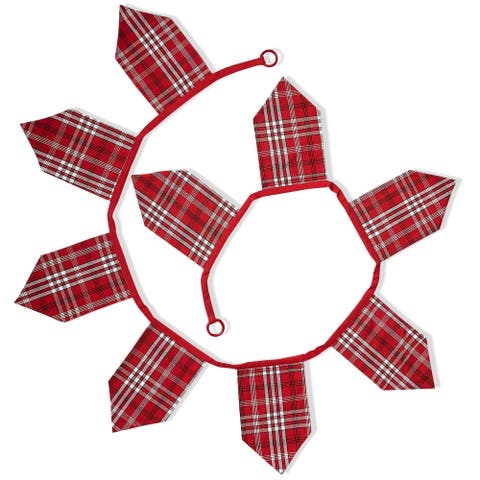 Woven Plaid Pendant Garland Decorative Wall Banners Holiday