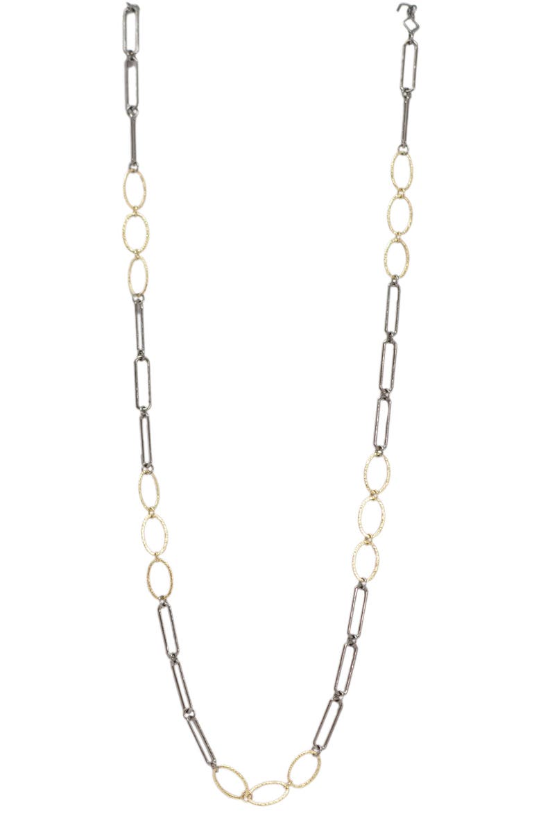 Armenta Two-Tone Link Necklace, Main, color, Silver/ Gold