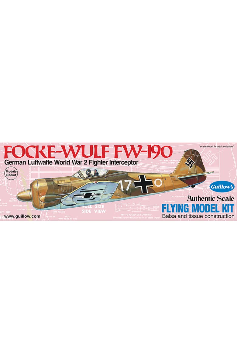 Guillow's Fockewulf Fw190 Model Kit, Main, color, Multicolored