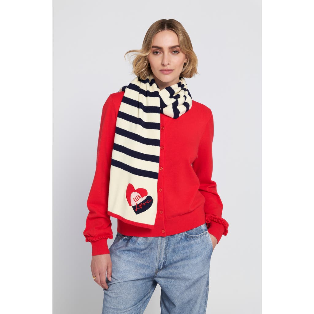 Elle Collection Striped Scarf In Multi