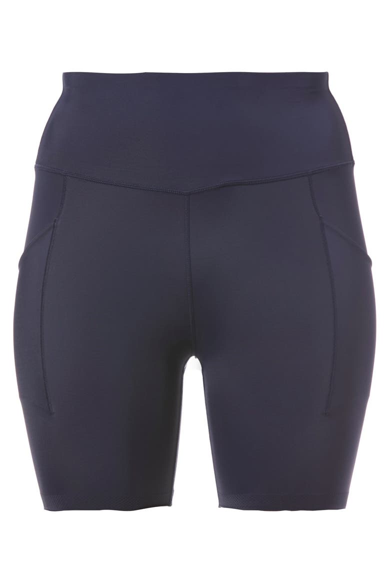 High-Waist No-Slip Swim Bike Short, Alternate, color, NAVY