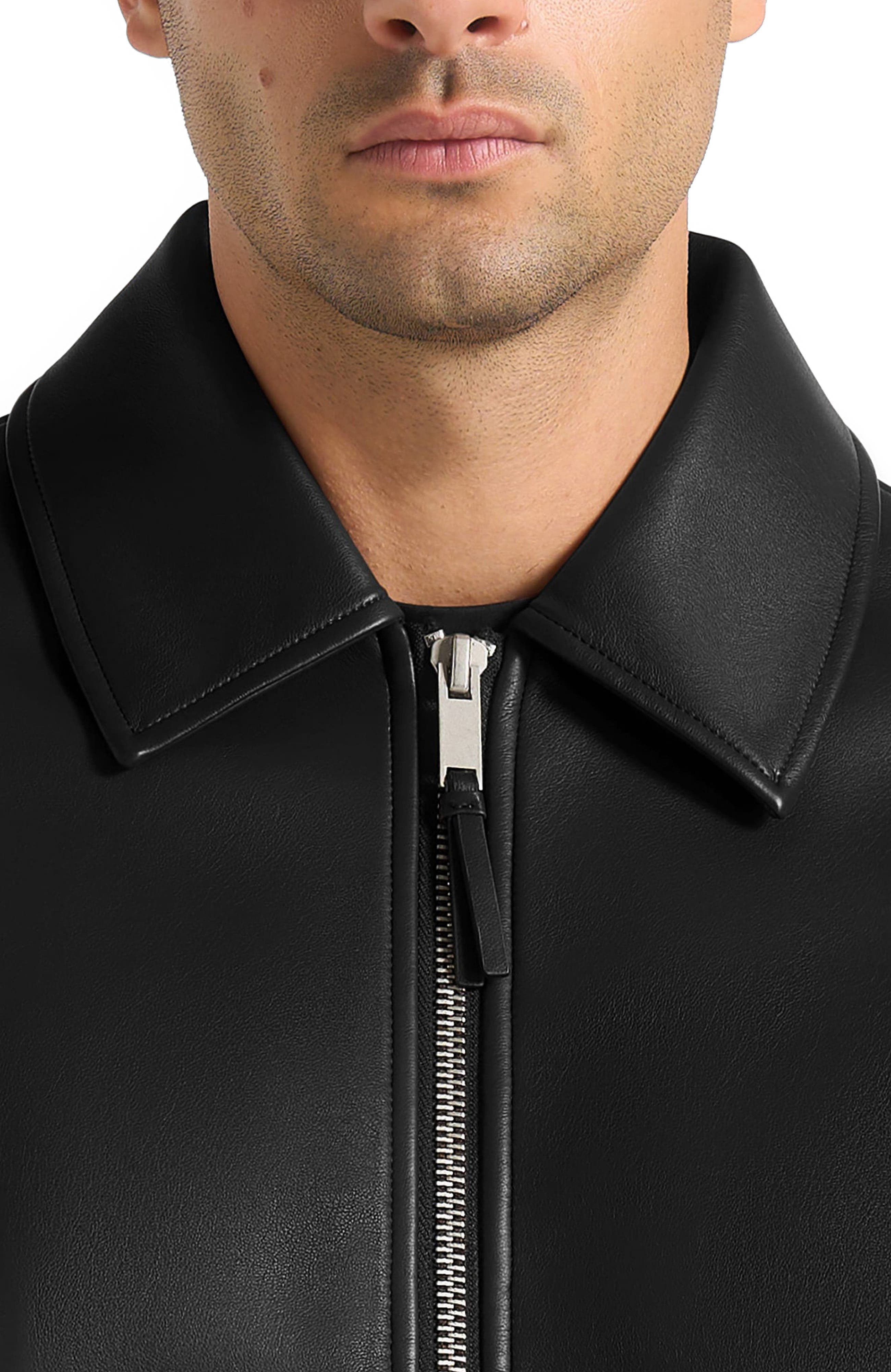 Manière De Voir Yves Minimal Leather Jacket — фото 3
