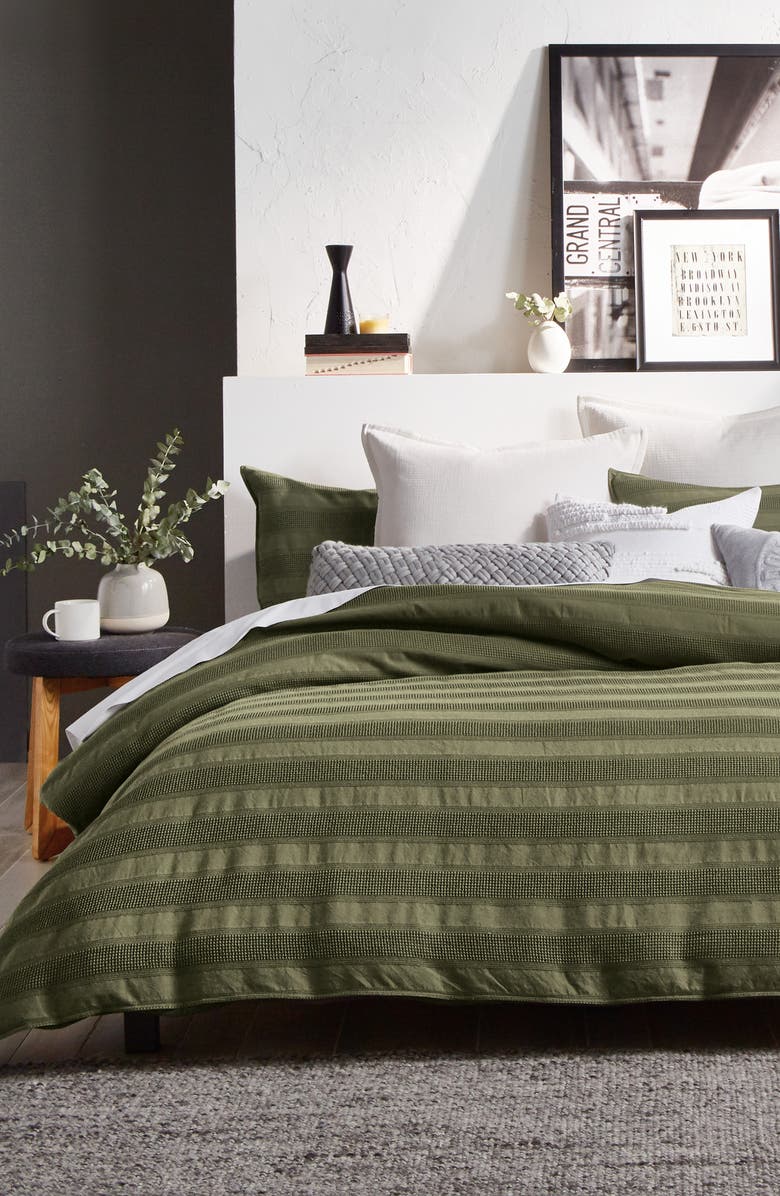 DKNY Avenue Stripe Cotton Duvet Cover & Shams Set, Alternate, color, 