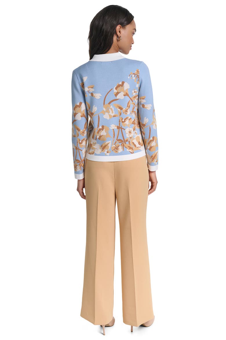 Floral Long Sleeve Cardigan, Alternate, color, STEEL BLUE MULTI