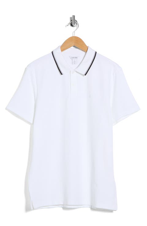 Tipped Collar Cotton Blend Polo