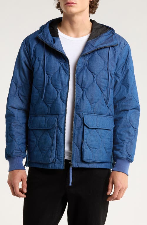 TAION Packable 800 Fill Power Hooded Down Parka in Indigo Denim  product