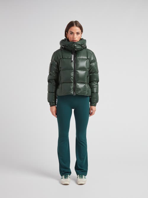 Jack1t Ez Boxed Hooded Cropped Puffer Coat In Green
