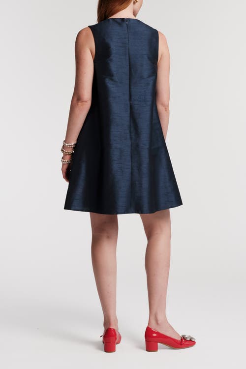 Frances Valentine Alice Shift Dress With Flower In Blue