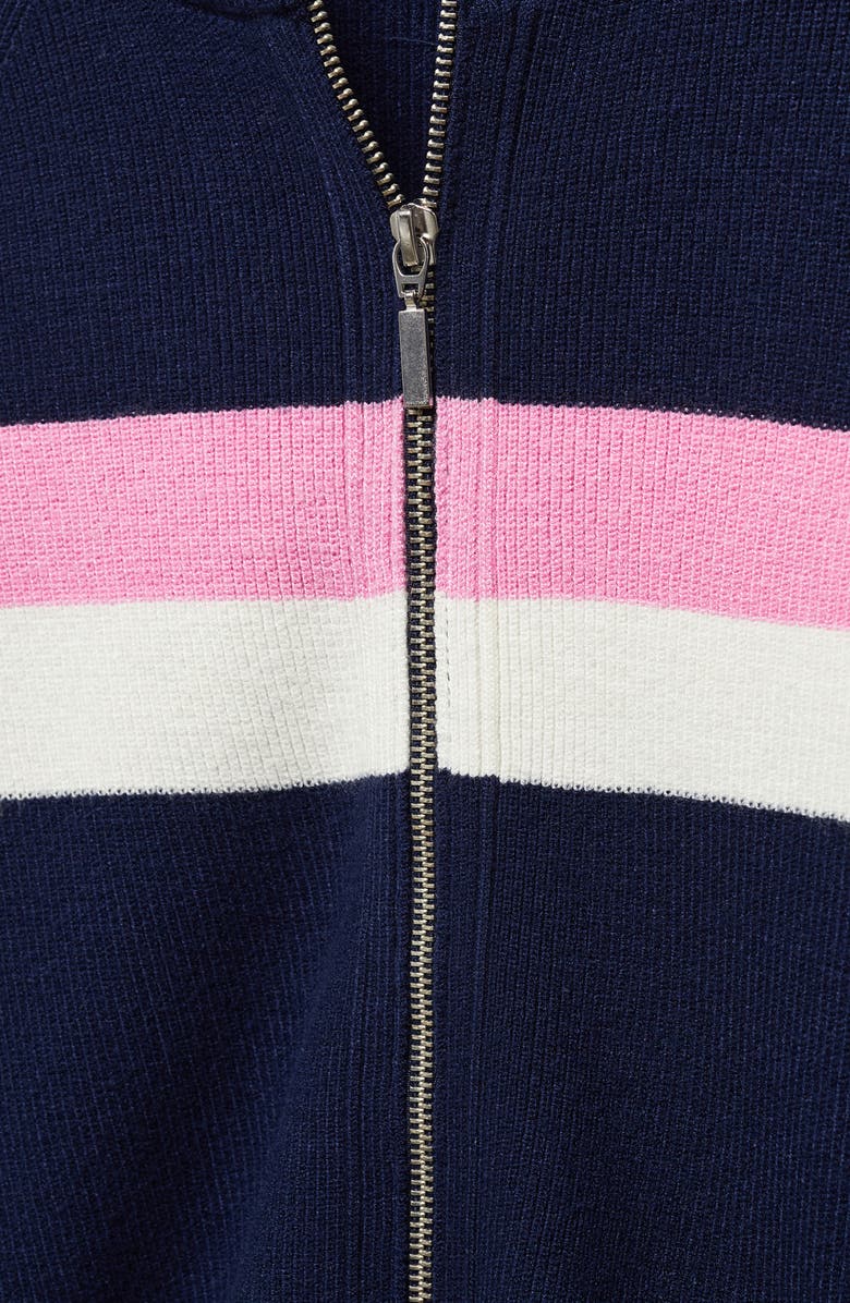 MANGO Stripe Front Zip Sweater, Alternate, color, 