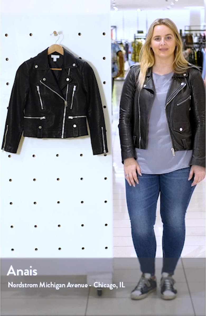 Fred Faux Leather Biker Jacket, sales video thumbnail