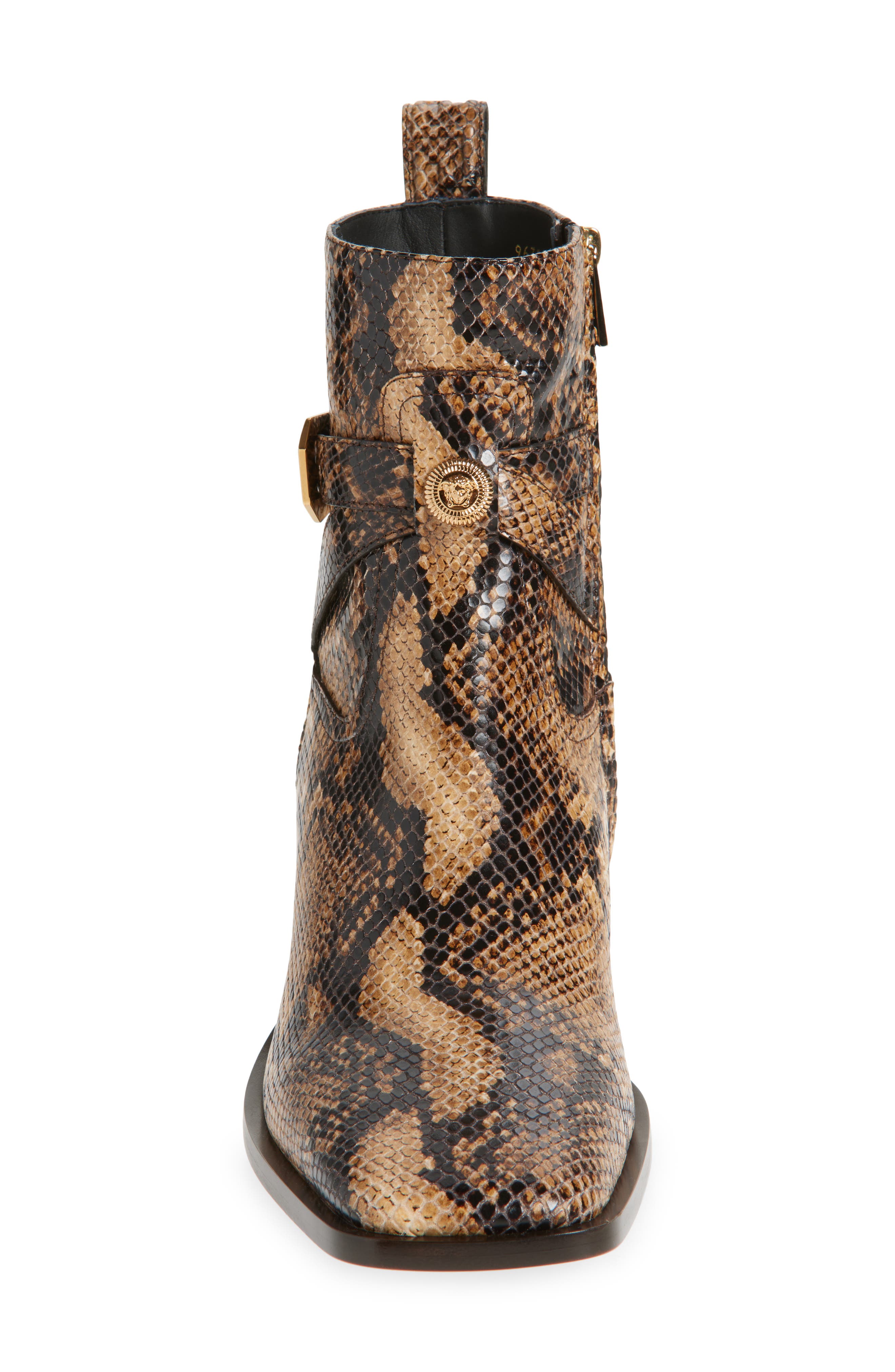 Versace Python Embossed Leather Boot, Alternate, color, 