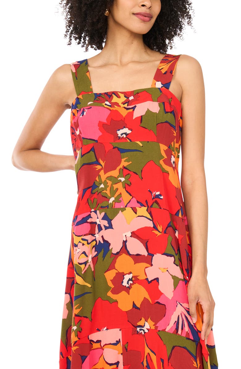 Vince Camuto Print Sleeveless Maxi Dress, Alternate, color, Lobster Red