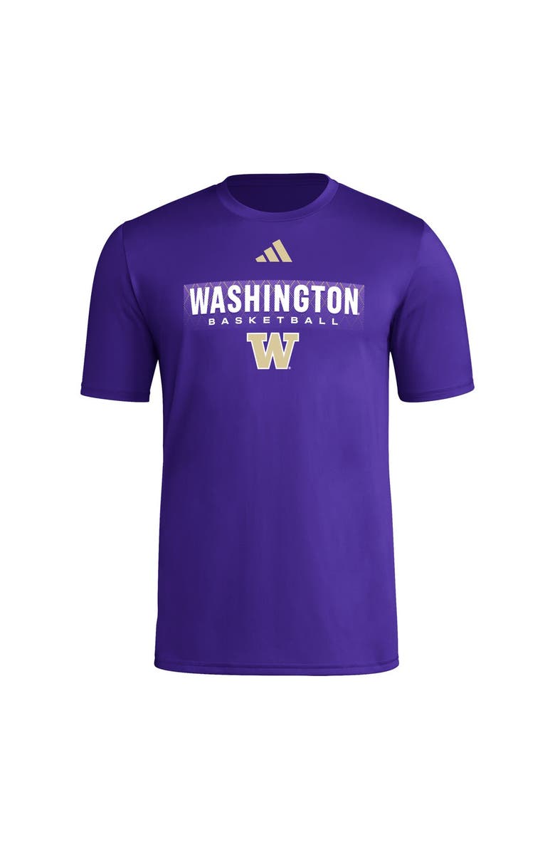 adidas Men's adidas Purple Washington Huskies Locker On-Court In The Fade Pregame AEROREADY T-Shirt, Alternate, color, Purple