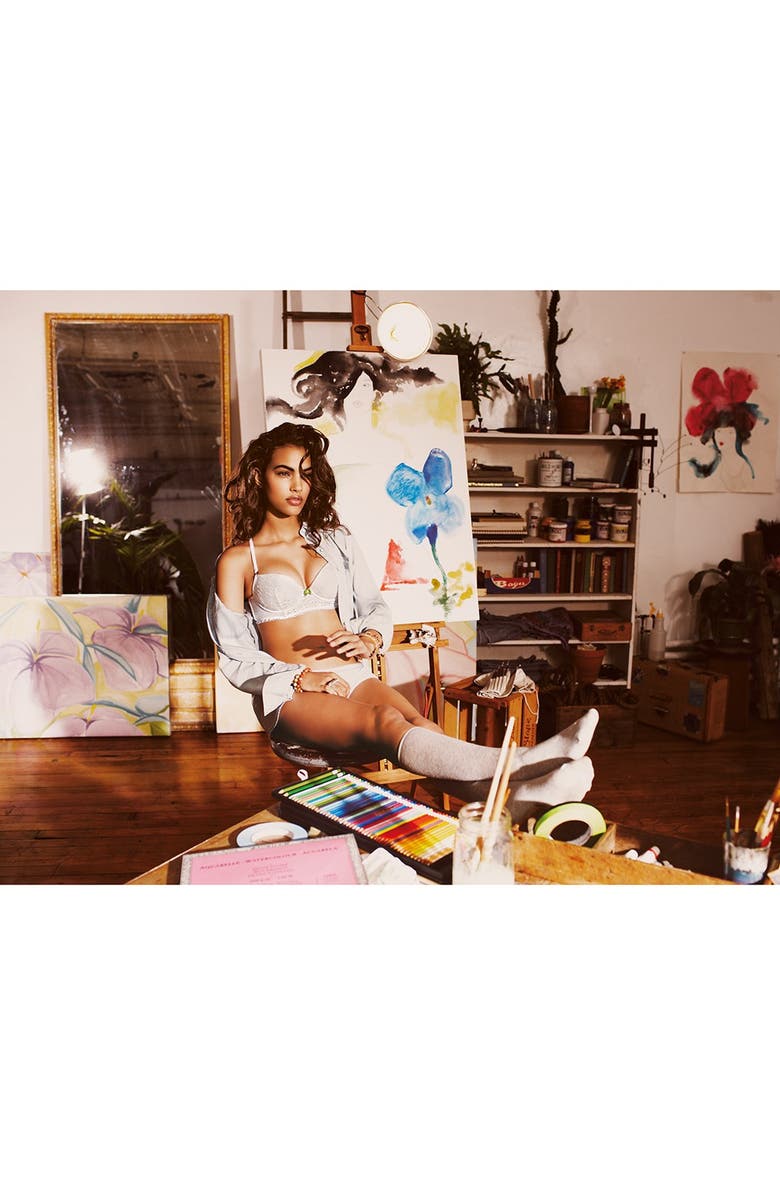 Kensie 'Stella' Eyelet Underwire Corselette Demi Bra, Alternate, color, 