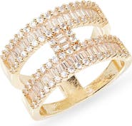NORDSTROM RACK Baguette Cubic Zirconia Statement Ring