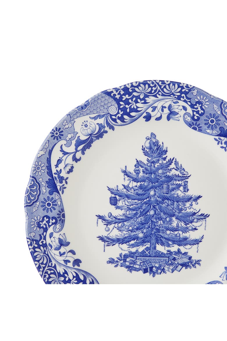 Blue Italian Christmas Set of 4 Plates, Alternate, color, 10.5"