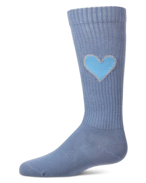 Filled Heart Ribbed Novelty  Knee High Sock