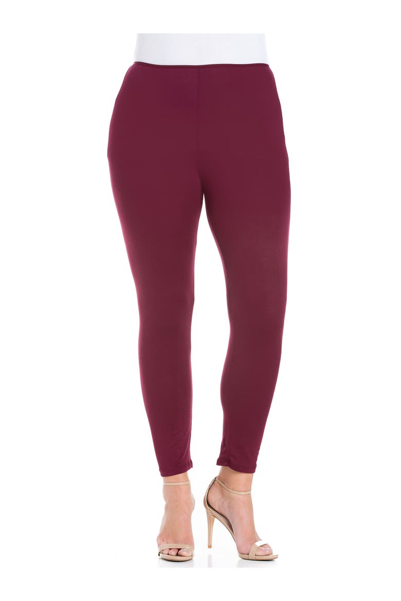 Stretch Ankle Length Leggings, Main, color, Wine