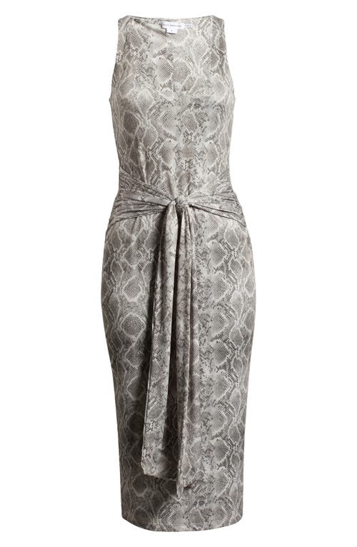 GOOD AMERICAN GOOD AMERICAN SLINKY RUCHED SLEEVELESS JERSEY MIDI DRESS