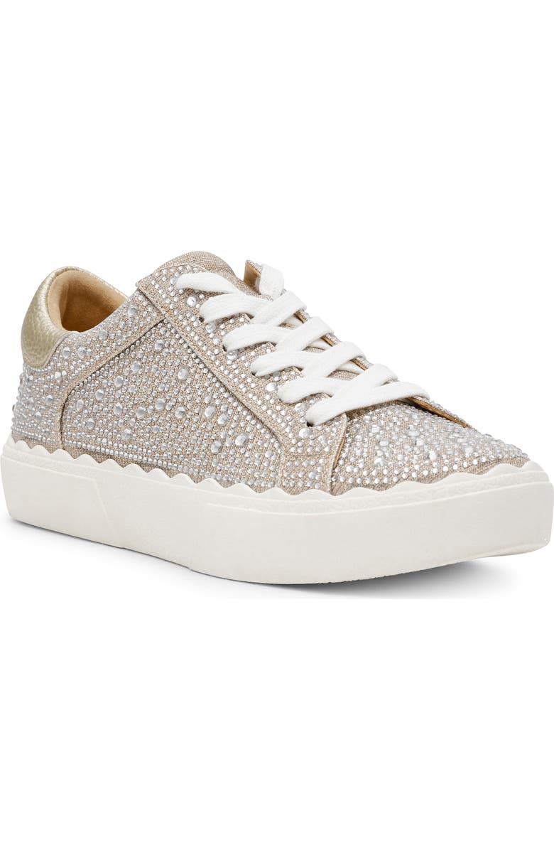 Anne Klein Carrie Crystal Encrusted Knit Sneaker, Main, color,