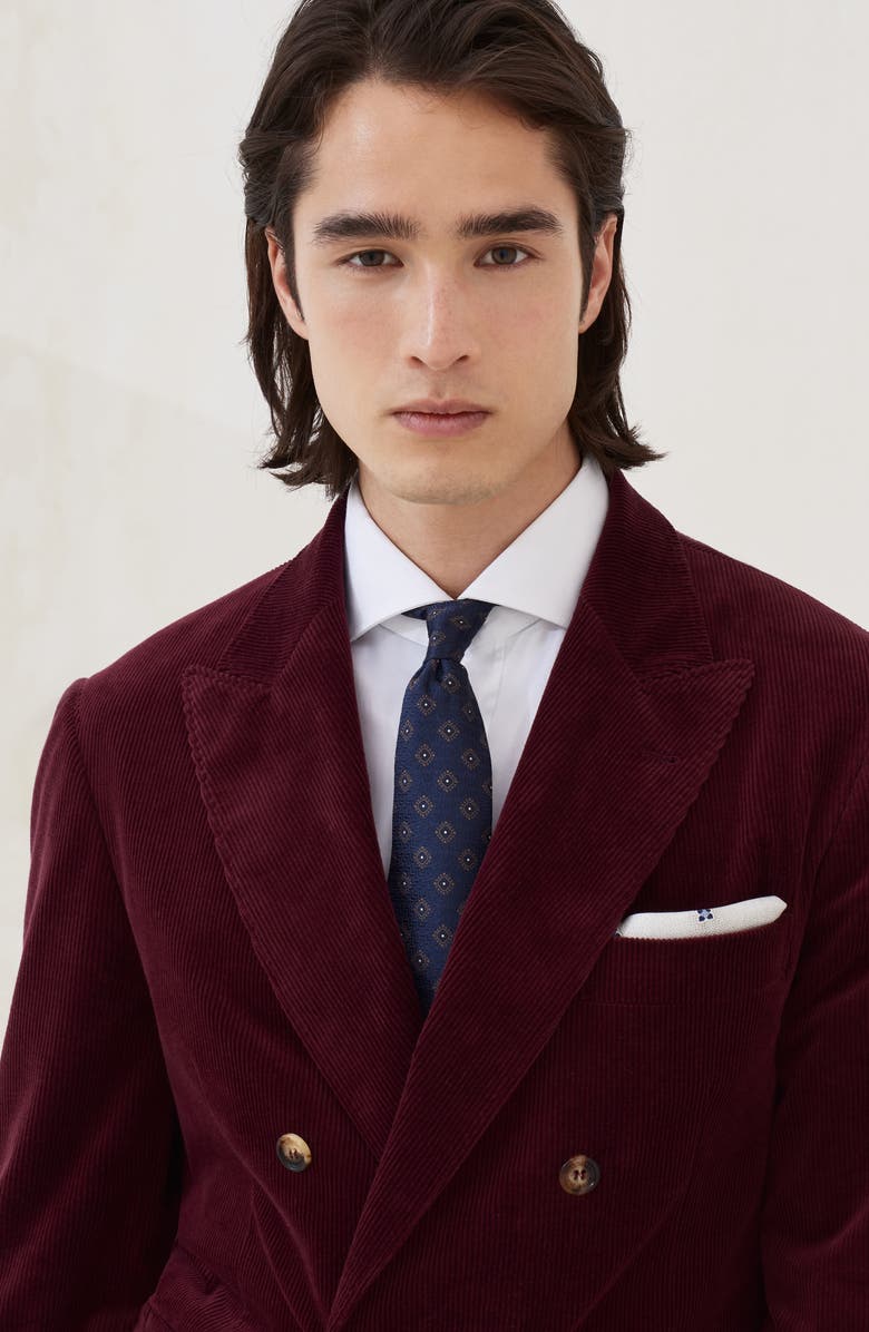 Brunello Cucinelli Herringbone necktie, Alternate, color, Navy Blue