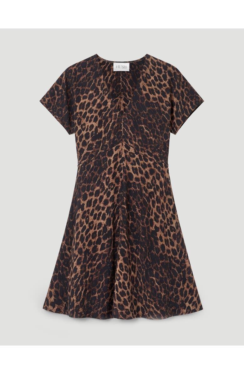 Hush Grace Air Flow V-Neck Mini Dress, Alternate, color, Soft Leopard