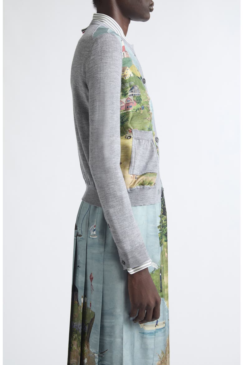 Nantucket Scenic Jersey Stitch Cardigan, Alternate, color, LIGHT GREY