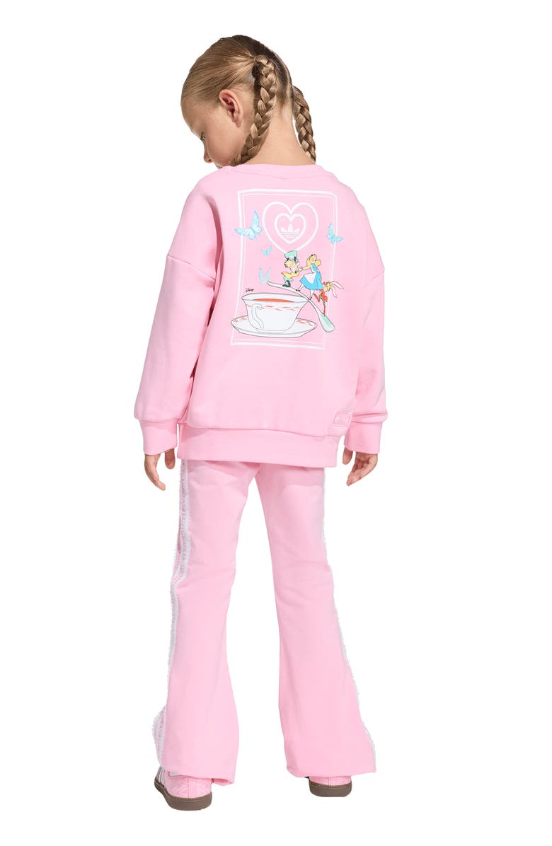 adidas x Disney Alice in Wonderland Kids
Crewneck Sweatshirt
Flare Leggings Set, Alternate, color, Light Pink