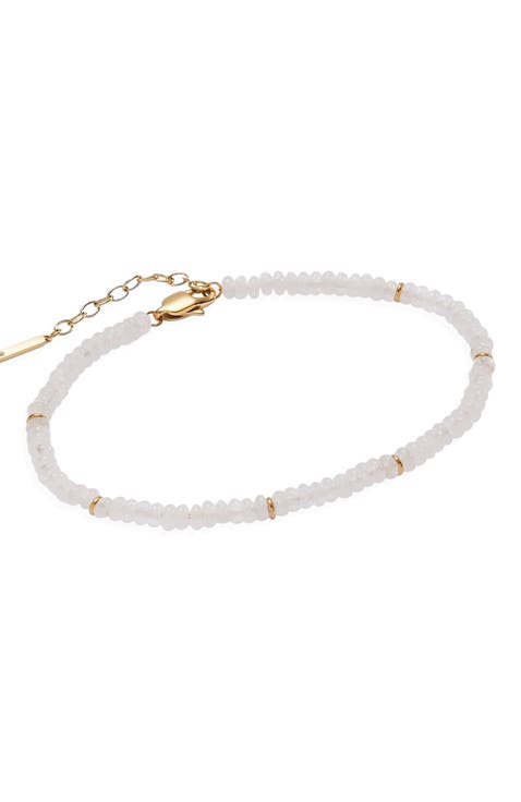 Clear Quartz Semi-Precious Beaded Anklet