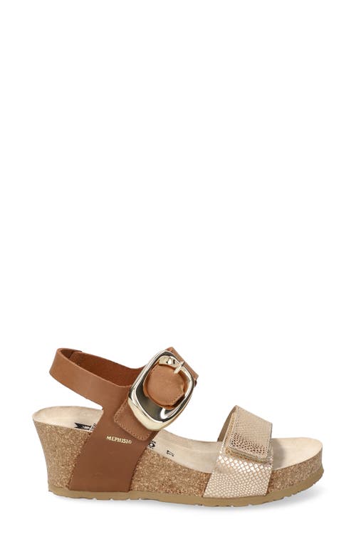 Mephisto Leandre Wedge Sandal In Light Sand Havana