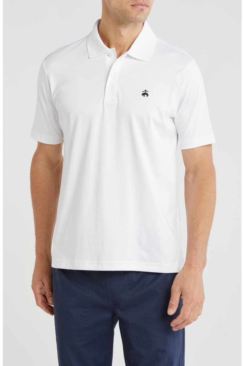 Cotton Interlock Knit Polo, Main, color, WHITE