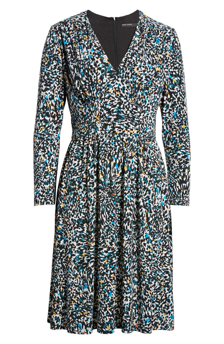 Maggy London Abstract Print Long Sleeve Fit & Flare Dress, Alternate, color,