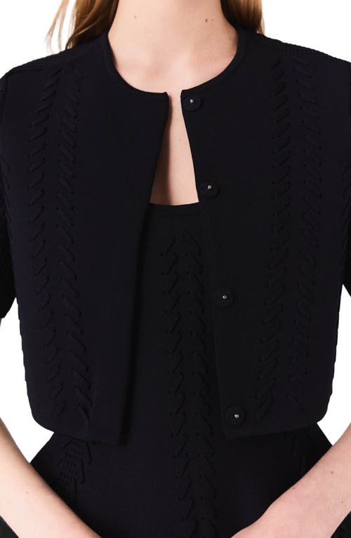 Maje Cropped Cardigan In Black