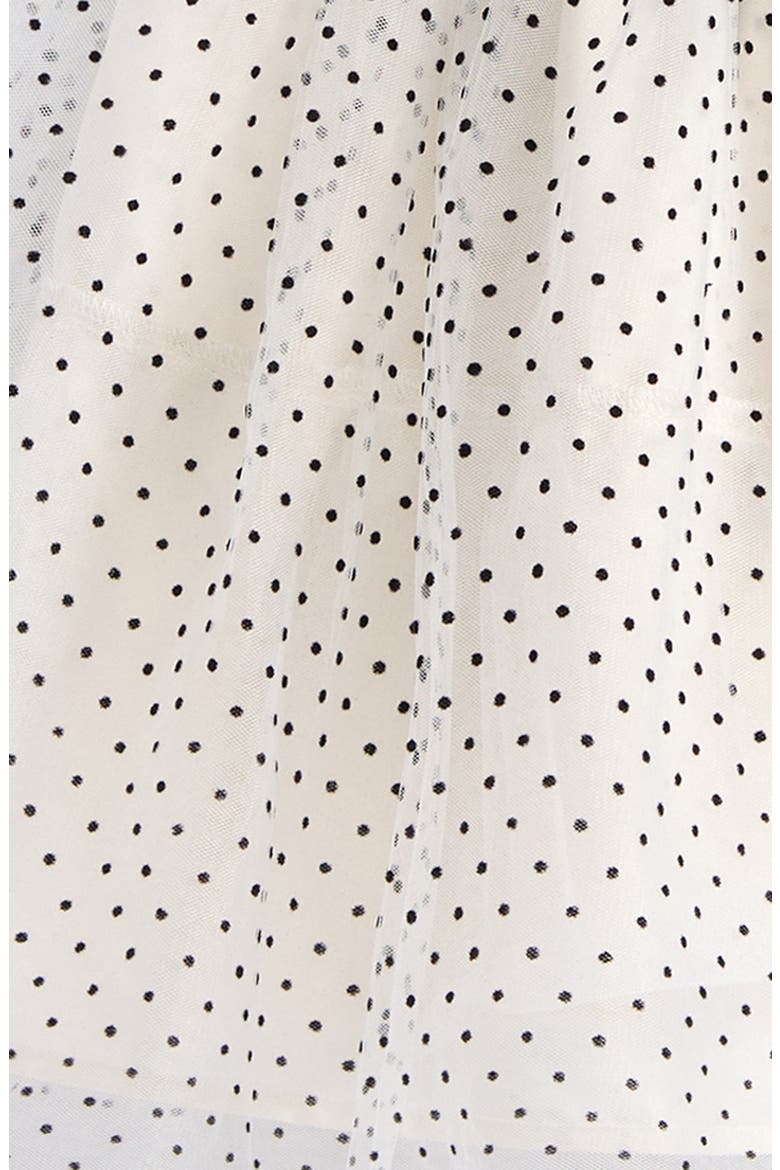Kids' Flocked Dot Puff Sleeve Dress, Alternate, color, IVORY