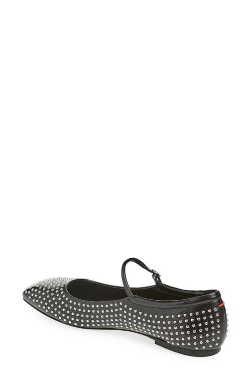 Aeyde Uma Studded Leather Mary Jane Ballet Flats In Black