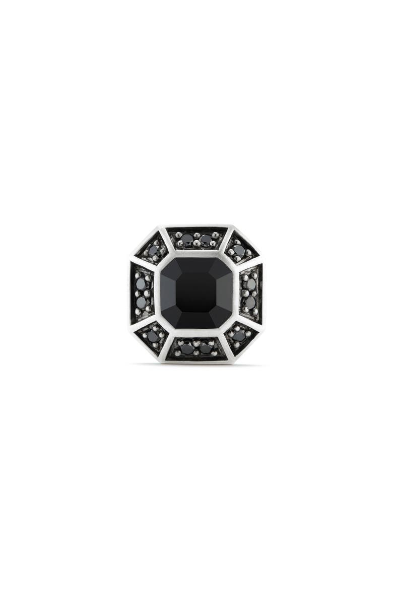 Streamline® Stud Earring in Sterling Silver with Black Diamonds, Main, color, BLACK DIAMOND