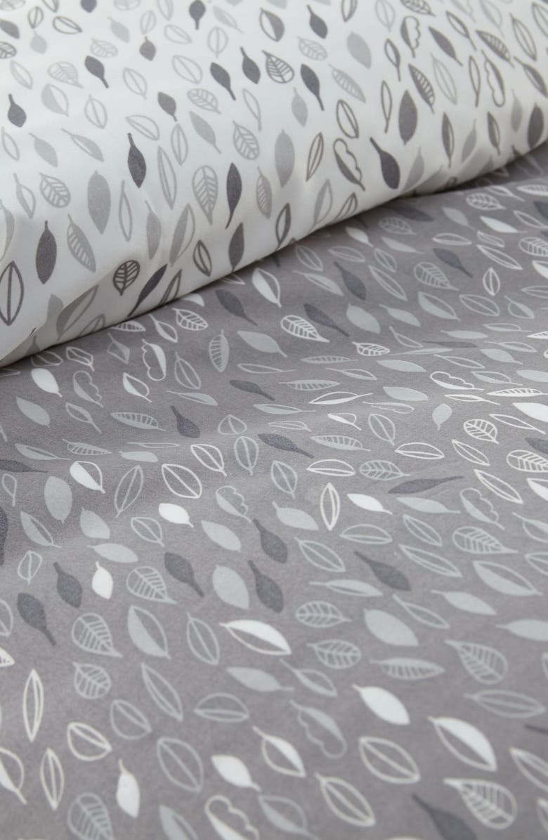 SOUTHSHORE FINE LINENS Luxury Premium Collection Oversized Comforter Set, Alternate, color, Botanical Leaves Grey