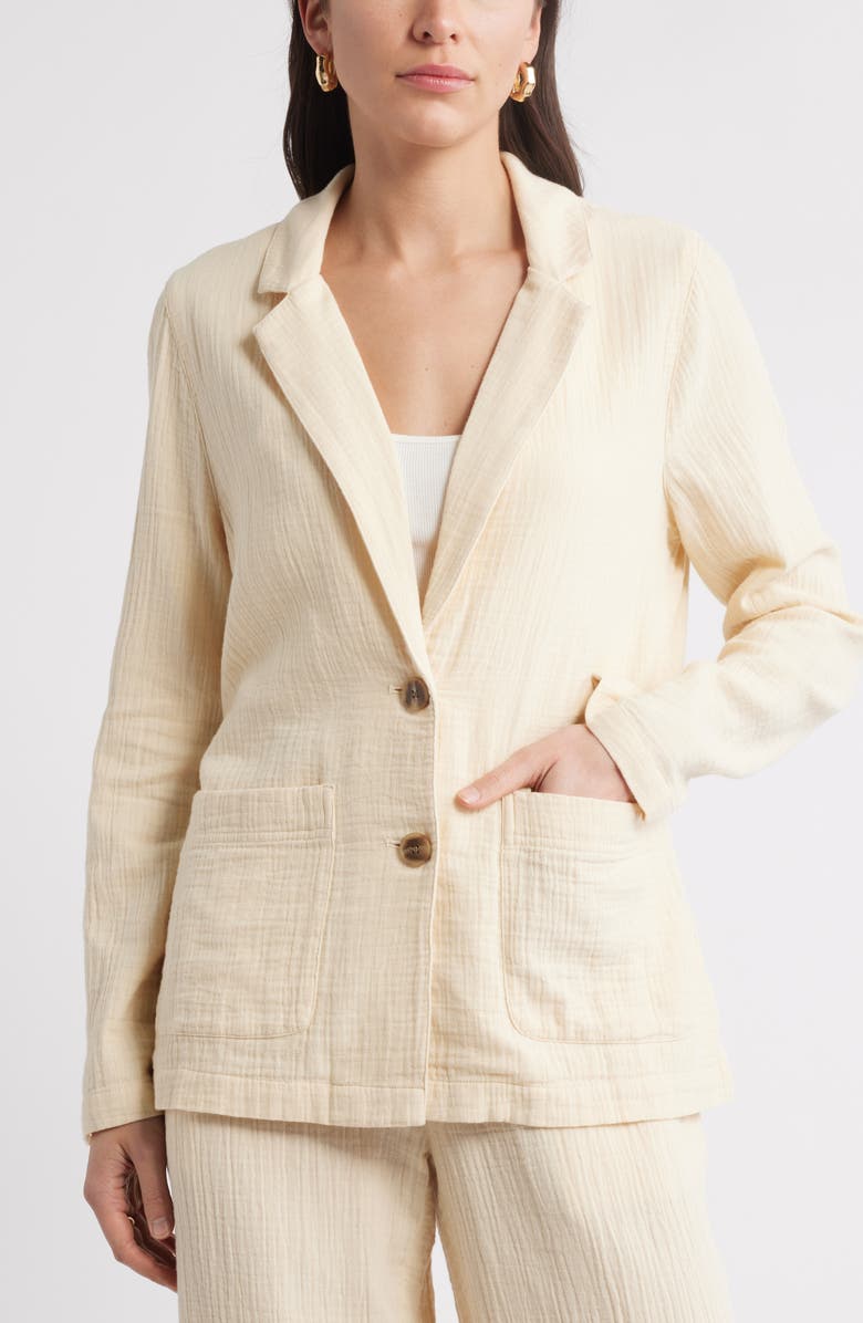 Caslon<sup>®</sup> Cotton Gauze Blazer, Alternate, color, Beige Burnt