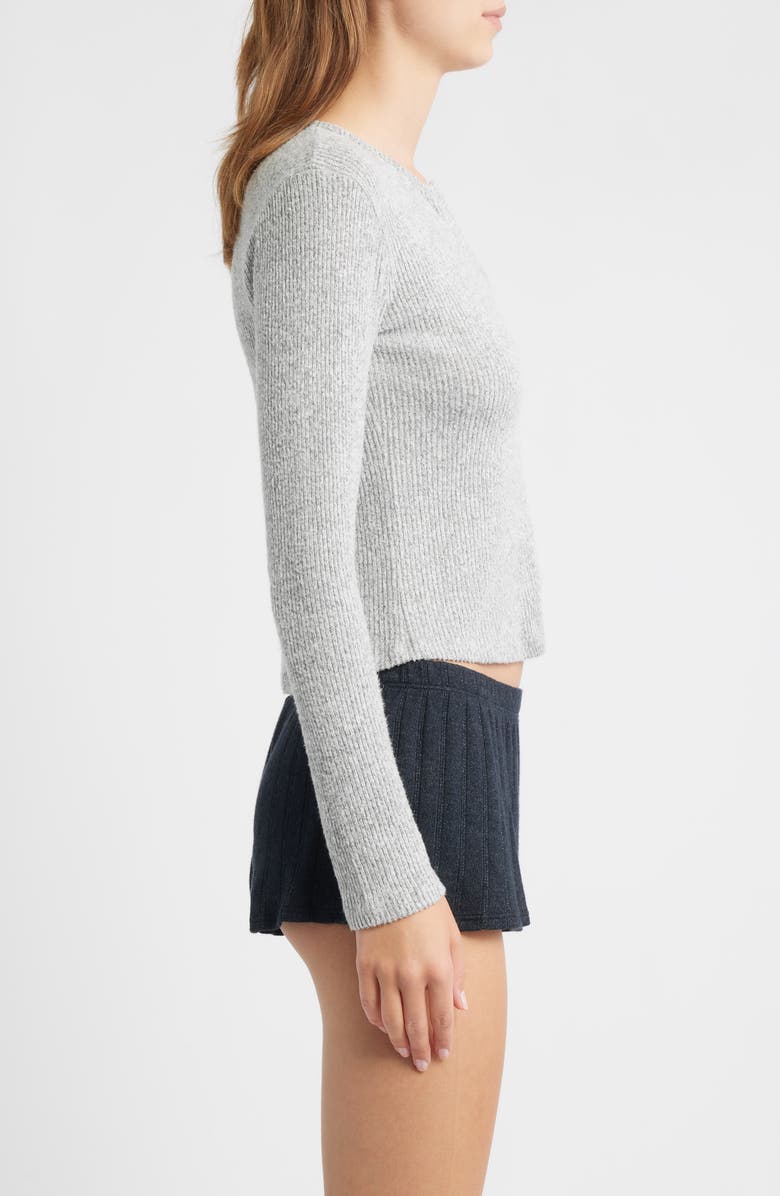 Bella Venice The Cameron Rib Henley, Alternate, color, Heather Grey