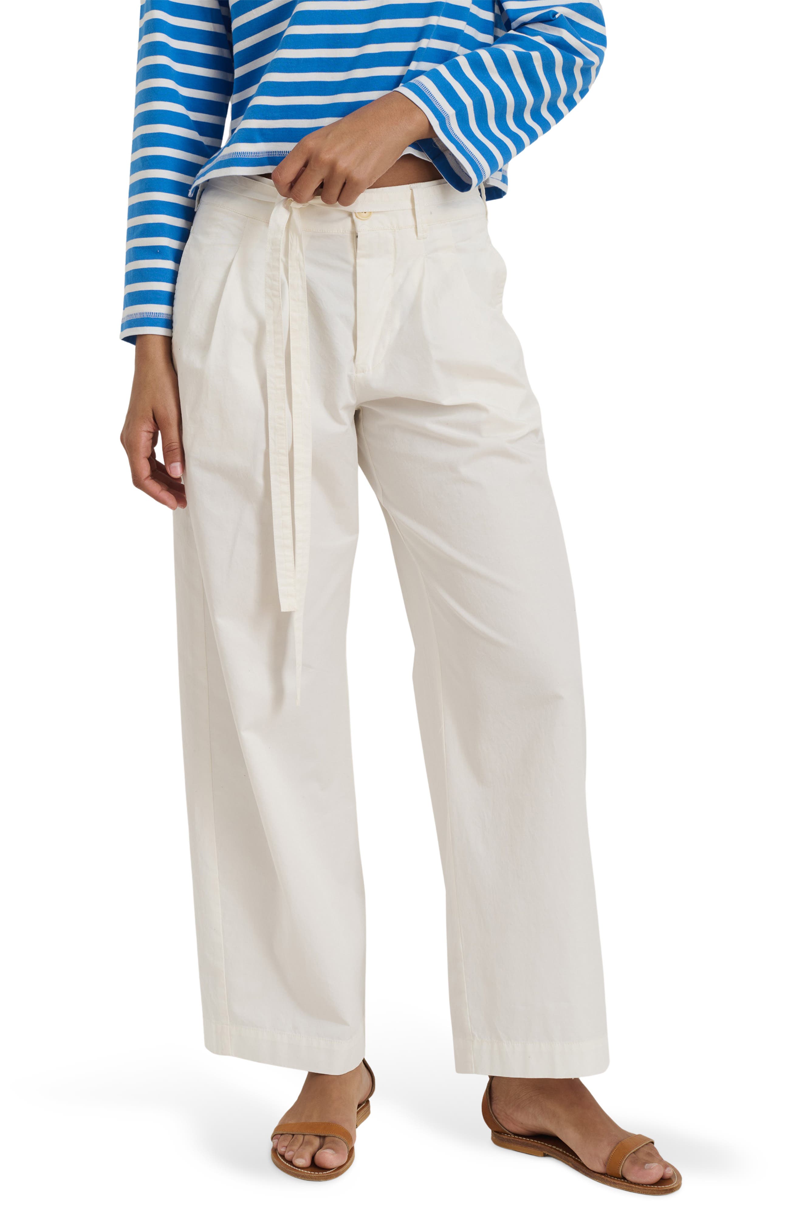 Alex Mill Ina Pleat Cotton Twill Drawstrings Pants