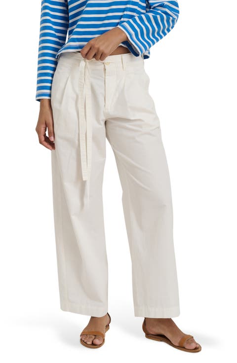 Ina Pleat Cotton Twill Drawstrings Pants