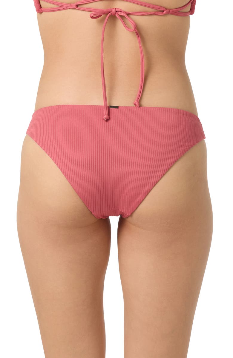 O'Neill Saltwater Solids Rib Bikini Bottoms, Alternate, color, Baroque Rose