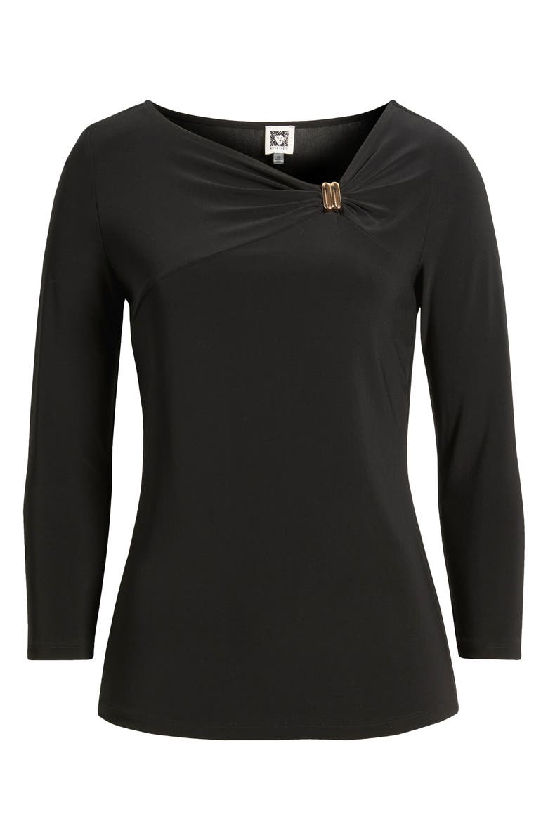 Anne Klein Gathered Asymmetric Neck Top, Alternate, color, 