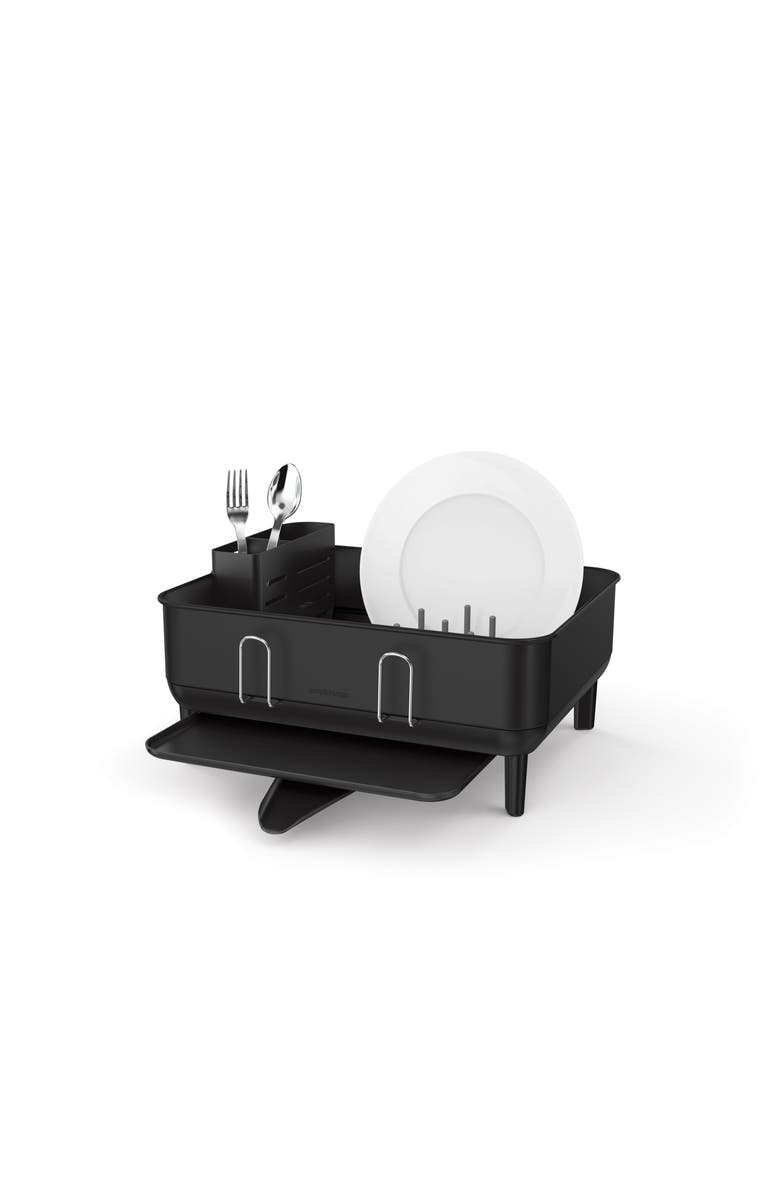 simplehuman compact steel frame dishrack, Main, color, Matte Black