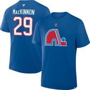FANATICS Men's Fanatics Nathan MacKinnon Blue Colorado Avalanche Authentic Stack Name & Number T-Shirt