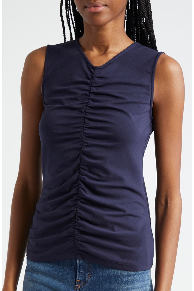 Neeta Center Ruched Sleeveless Knit Top, Alternate, color, NAVY