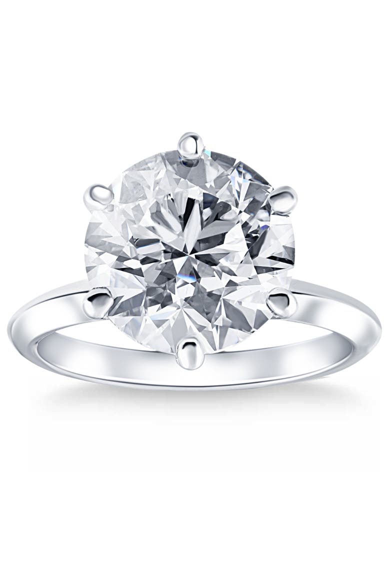 Certified 7Ct Solitaire Diamond Engagement Ring 14k Gold Lab Grown, Main, color, 14k White Gold